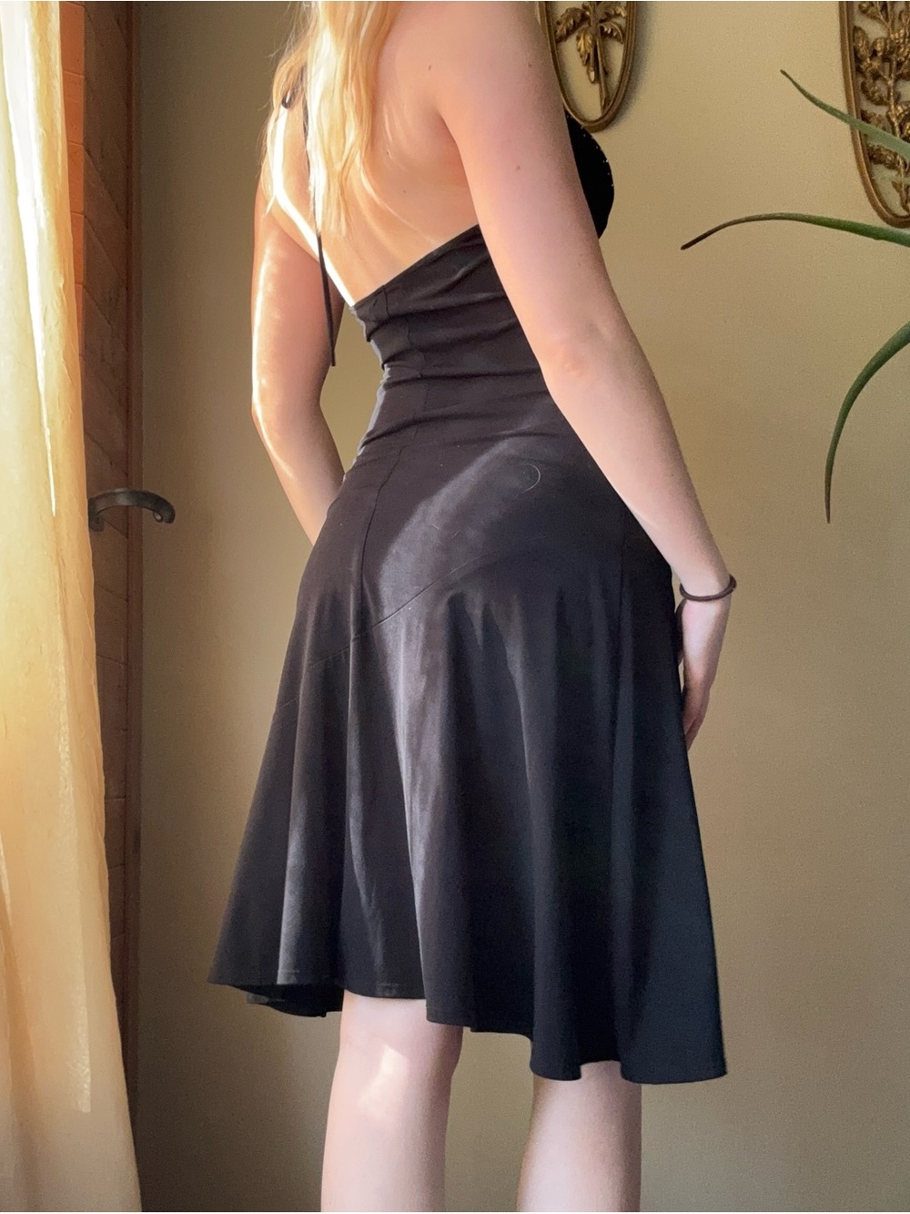Ruby Rox Y2K Black Halter Dress with Rhinestone Details - Picture 8 of 8